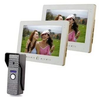 

2015 NEW design 10 Inch Video Door Phone Doorbell Intercom Kit 1-camera 2-monitor Night Vision