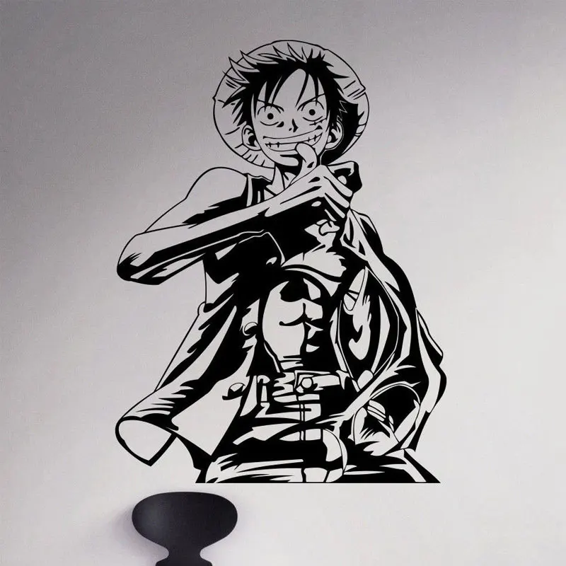 

Monkey D. Luffy Wall Decal Straw Hat Vinyl Sticker Anime Home Art Decor sticker Comic Japanese cartoon Decoration Kids Room 3135