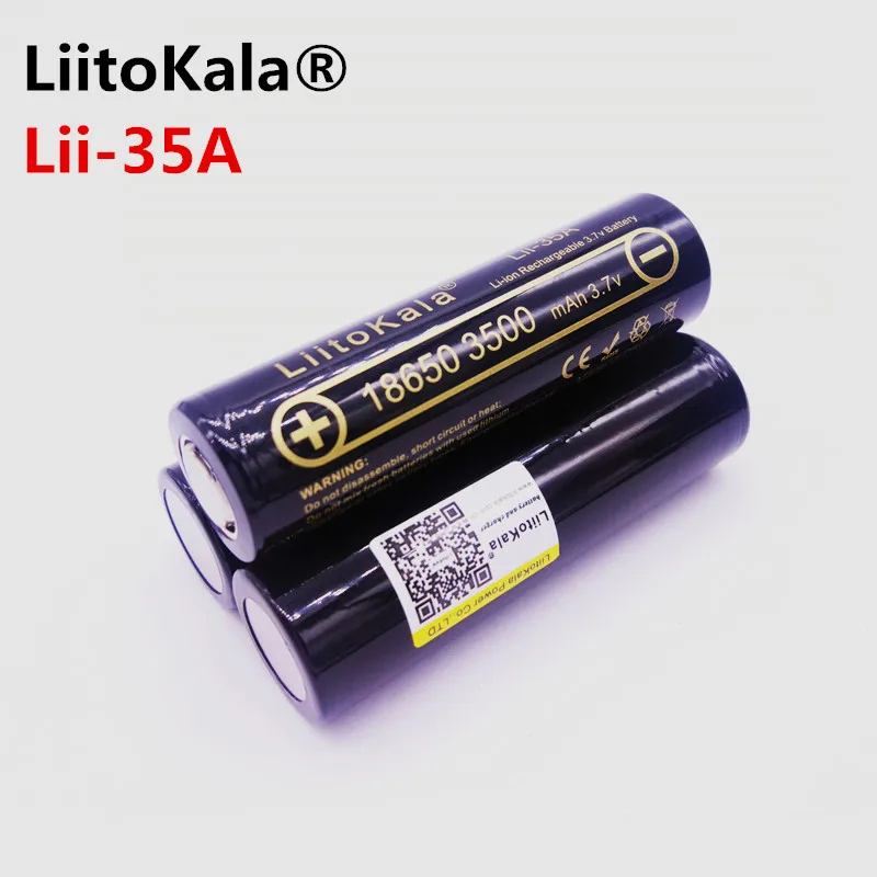 1 шт. оригинальные LiitoKala Lii-35A 3,7 V 3500mAh NCR18650 10A разрядные аккумуляторные батареи для Sanyo 18650 батареи/БПЛА