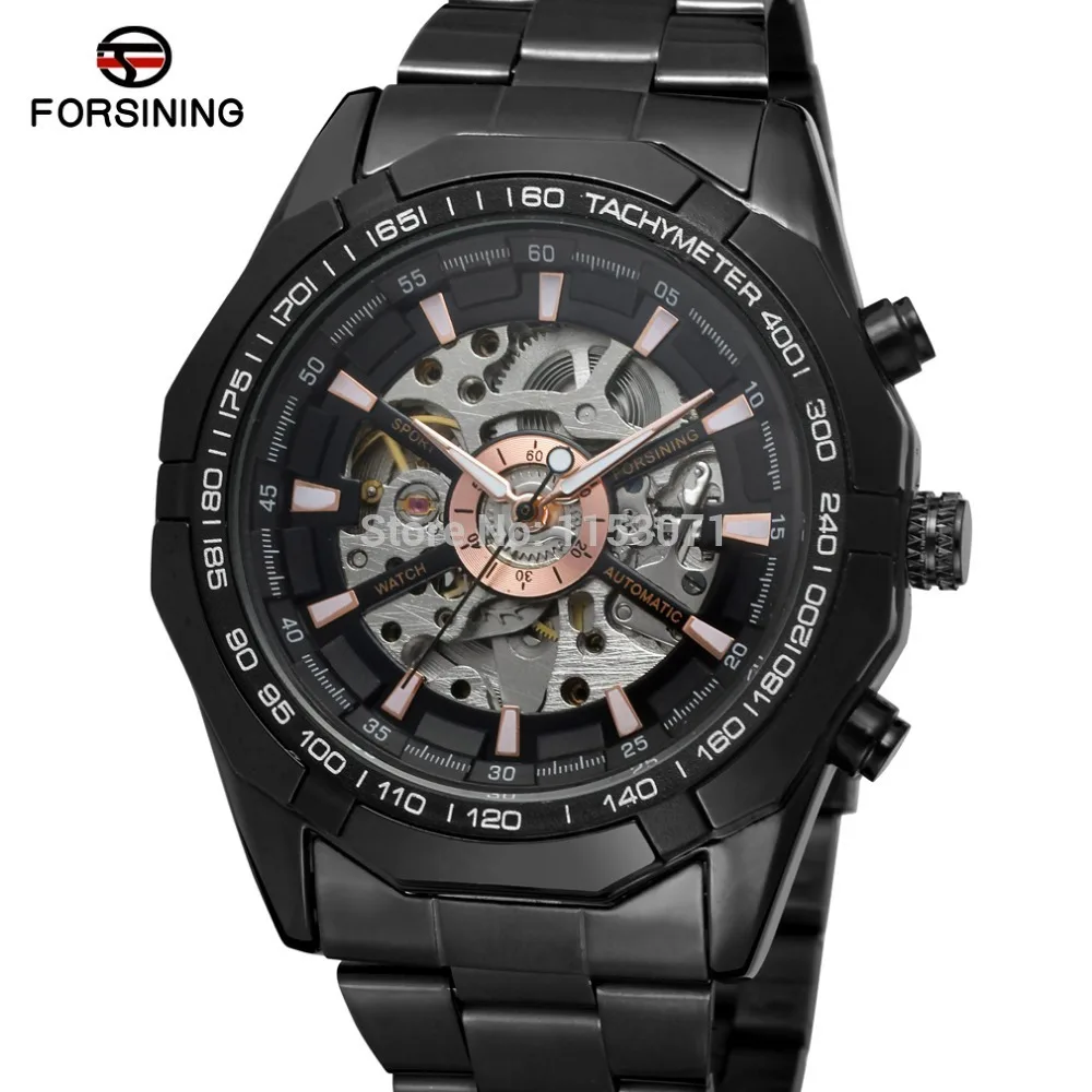 

Winner Men's Watch Fashion Hot Sale Skeleton Brand Automatic Stainless Steel Bracelet Casual Wristwatch Color Black FSG8042M4B1