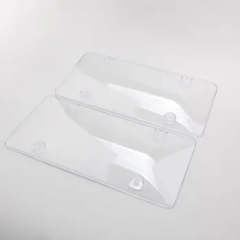 

Transparent Car License Plate Frame Cover BUG Shield Plastic Protector US Auto 2Pcs
