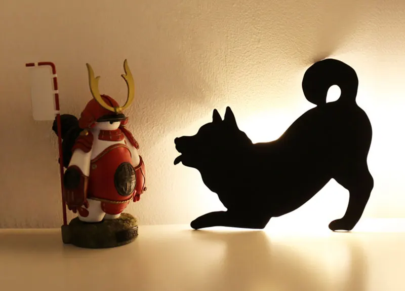 Light and Voice Sensor LED Dog Night Light Cute Cat Night Lamp Baby Nursery Lamp Battery Powered Wall Lamp For Home Decoration (9)
