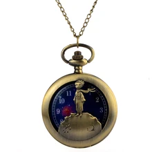 Relogio Retro Bronze Quartz Pocket Watch steampunk Clock Watch little Prince lover’s Necklace watche Mens Womens Christmas Gift