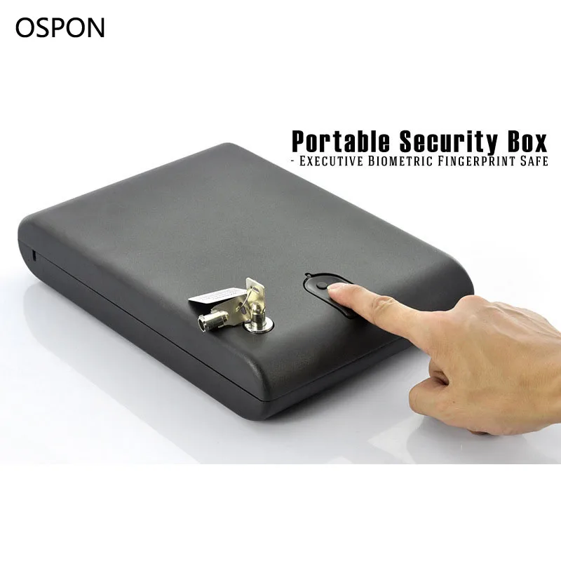 Fingerprint Safe Box Solid Steel Security Key Gun Valuables Jewelry Box Protable Security Biometric Fingerprint Safes