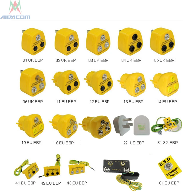 

Earth Bonding Plug,EBP Anti Static ESD Earth Grounding EU UK US AUS EBP Bench Mount Ground Earth Bonding Plug Banana Sockets