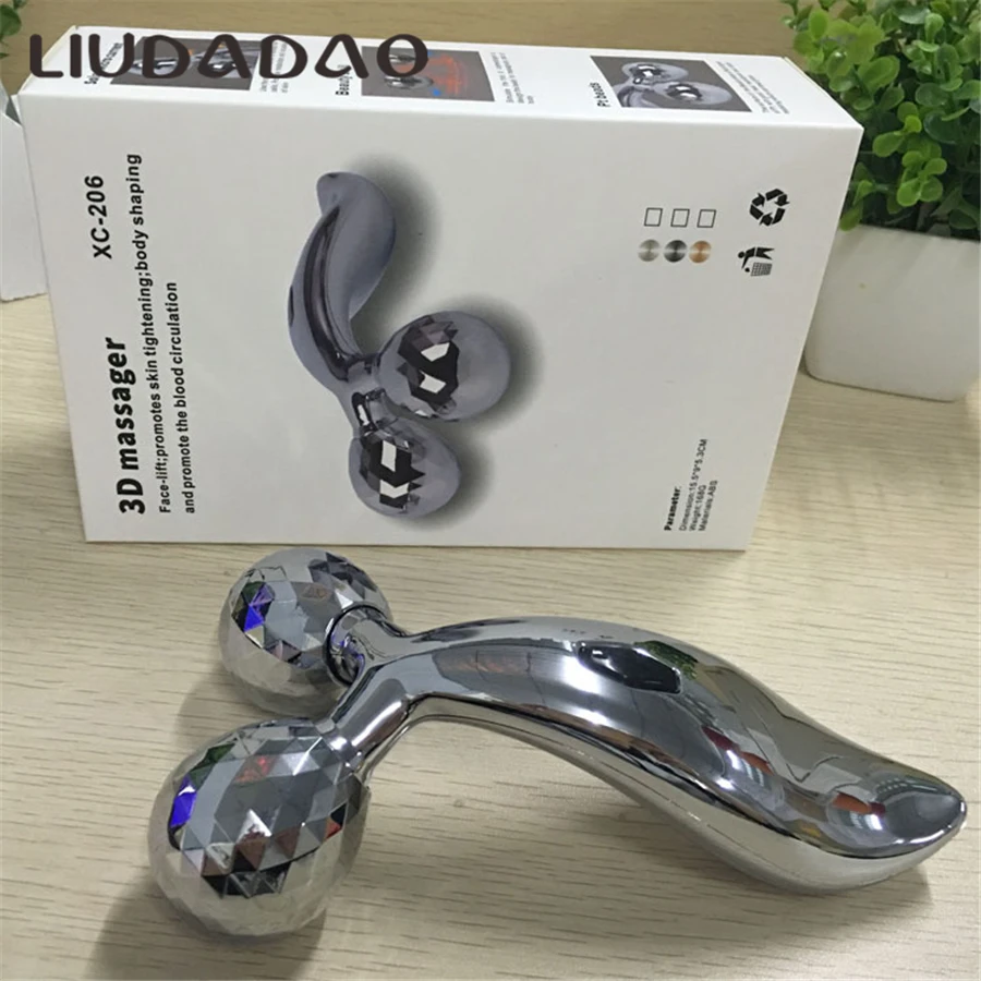 

LIUDADAO Silver Color 3D Massager Face Rollers Full Body Y Shape Massager 360 Rotate Face Lifting Remove Wrinkle Beauty Tools