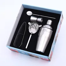 550 мл Нержавеющая сталь шейкер для коктейлей с крышка Ситечка и Кепки Миксер для бара комплект барного инвентаря набор инструментов