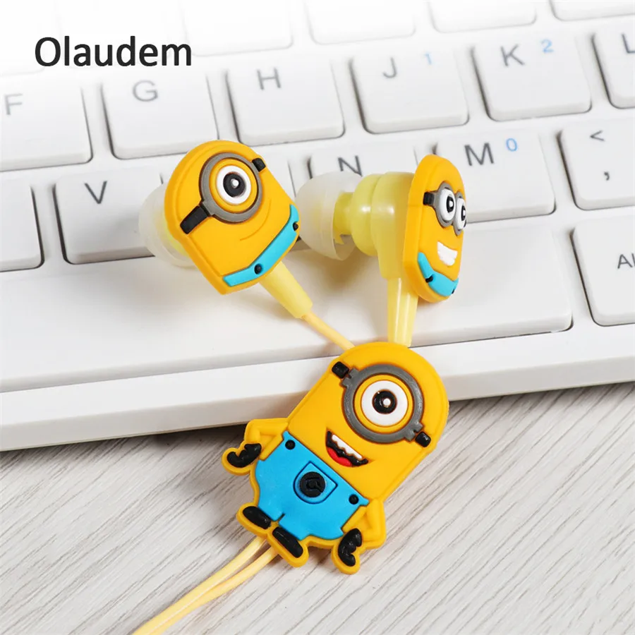 Olaudem Earphones Cartoon Minions Inear Wired 3.5mm For Xiaomi