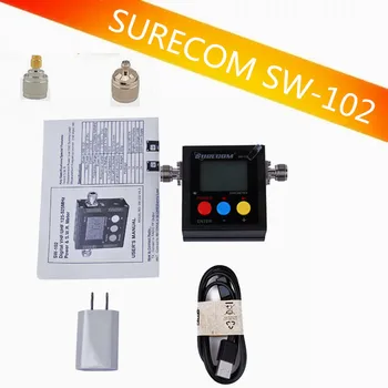 

VSWR 1.00-19.9 Digital VHF UHF 125-525mhz SURECOM SW-102 With 2pcs RF Adaptor for Radio testable Walkie Talkie SWR Meter 120W