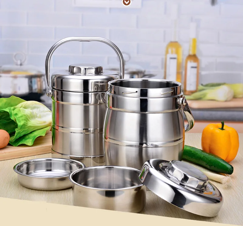 3 Layers Insulation Stainless Steel Lunch Box For Adults Kids Food Storage Container Thermal Bento Boxs Fine China Dinner Sets 12