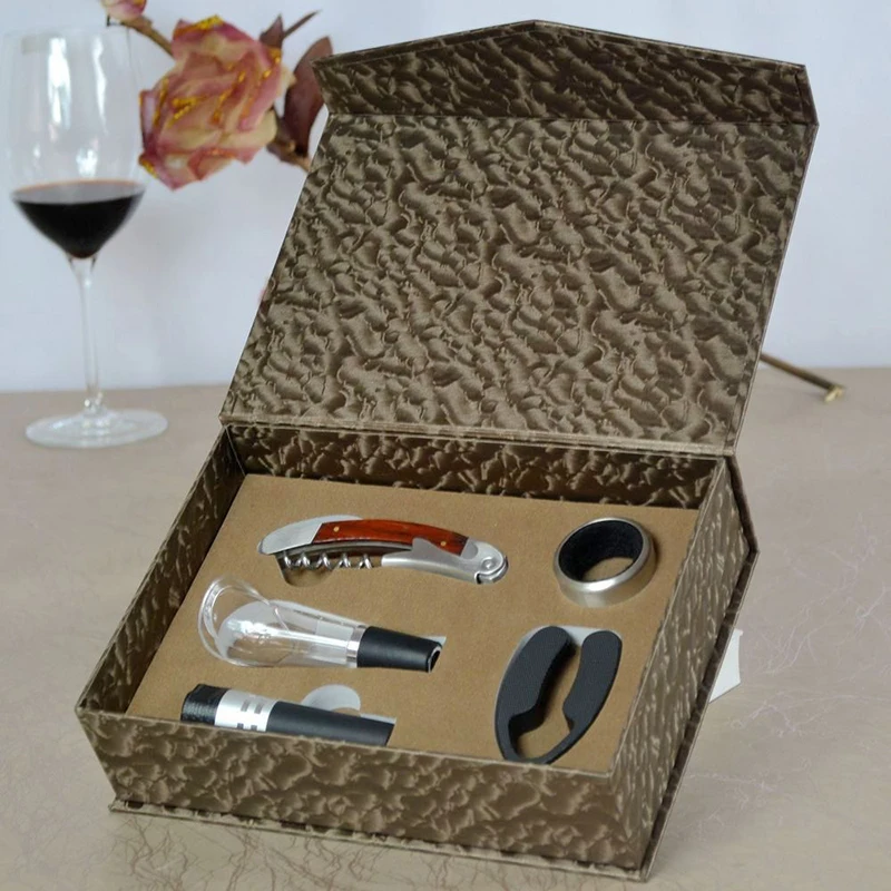 

Delicate Wine Tools Bar corkscrew Vacuum stopper Aid guide Wine pourer Vacuum Stopper Drop ring Dinner Red wine Kit