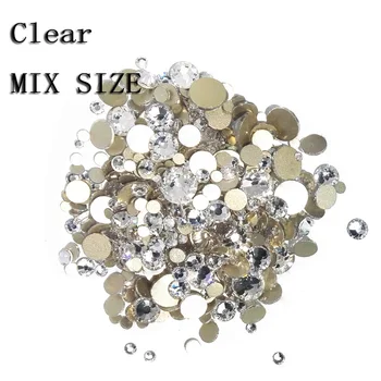 

YanRuo mixed Sizes Flat Back Nail Art crystal Glue On Non Hotfix Rhinestones phone diy decoration Crystal rhinestone