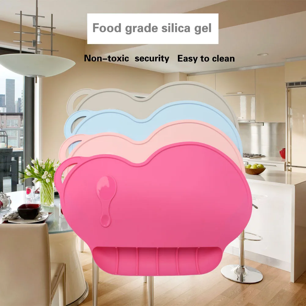 Kids Baby Silicone Placemat Sucker Slip-resistant Waterproof Snack Mat Kid Dinner Table Feeding Food Plate Tray Dish NSV