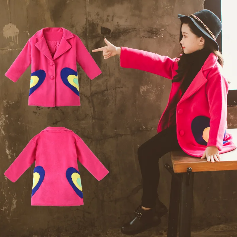 

Kids Girl Overcoat Winter New Fashion Pure Wool Coat For Girls Teens Autumn Jacket Warm Long Outerwear Children Windproof