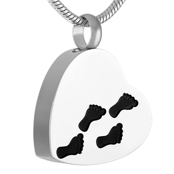 

IJD9427 Human Memorial Urn Necklace footprint In My Heart Stainless Steel Cremation Keepsake Jewelry Pendant Wholesale/Retail