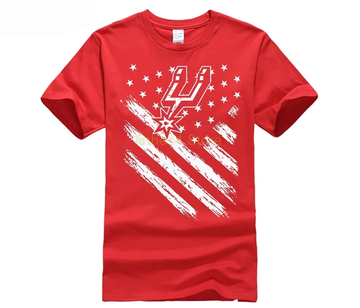 

GILDAN t shirts men tshirt hip hop cool shirts San Antonio Flag Spurs Nation t-shirts for men summer shirt sleeve shirt