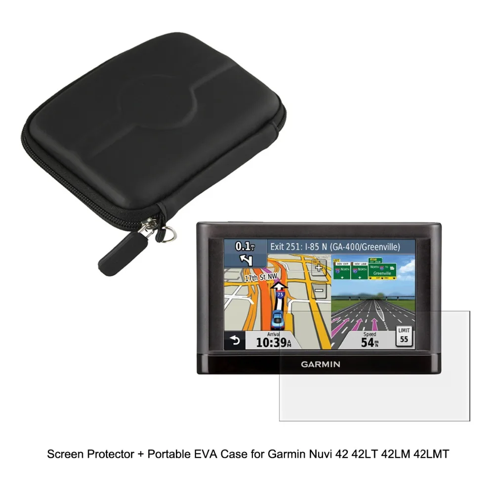 

4.3'' Inche Vehicle Portable Protect EVA Case Bag + Clear Screen Protector Shield Film for Garmin Nuvi 42 42LT 42LM 42LMT GPS