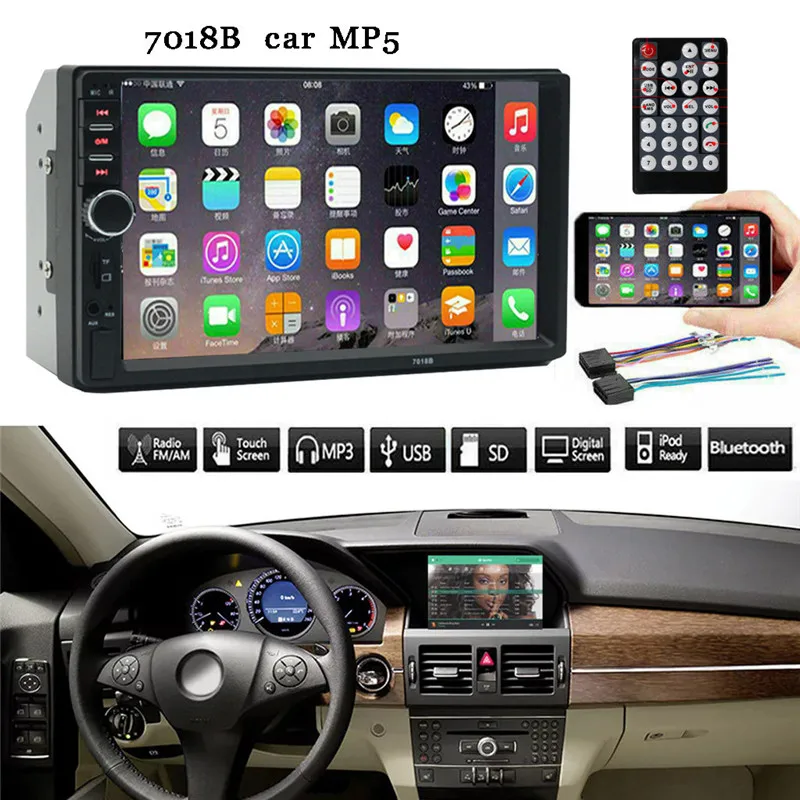 

OMESHIN Reversing Camera 4 x 45W A2DP 7 Inch Double 2 Din Screen FM Radio+Camera Car MP5 Player Bluetooth Stereo dropship 19Y14