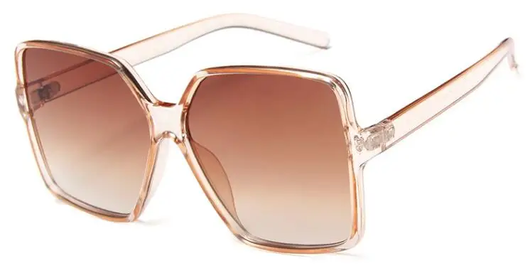 Винтажные квадратные женские солнцезащитные очки, фирменный дизайн, пластиковая оправа, солнцезащитные очки для мужчин, хиппи, роскошные, женские очки zonnebril heren - Цвет линз: C5 tea brown