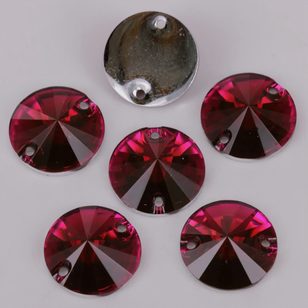 12mm Round Flat-back Rhinestones Red Pkg/96 