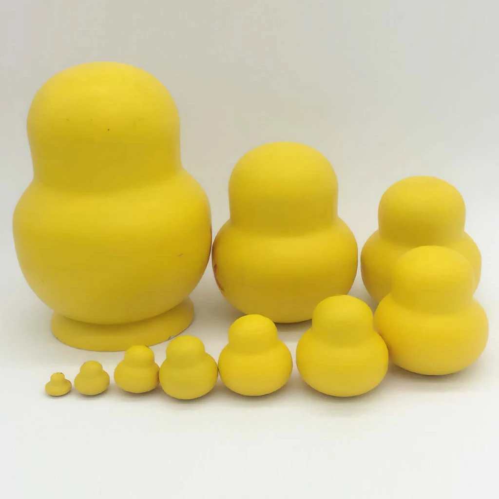 Yellow Ducks Russian Nesting Doll Babushka Matryoshka Stacking Dolls Set 10 Pieces Xmas Gift Christmas Decorations