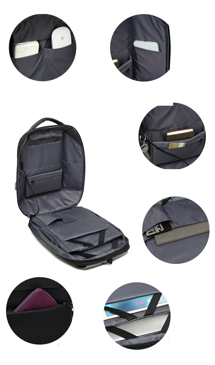 BAIBU Для мужчин сложить рюкзак зарядка через usb большой емкости пароль 15,6 "ноутбук рюкзак Водонепроницаемый Бизнес большой рюкзак для