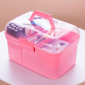 

Women Hand-held Desktop Storage Box Scissors Makeup Organizer Jewelry Container Valentine's Day