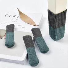 Креативный контрастный Цвет Лоскутная полоса Тип стол стул табурет ножка набор хлопок вязать Защита пол стол и чехол для ножки стула