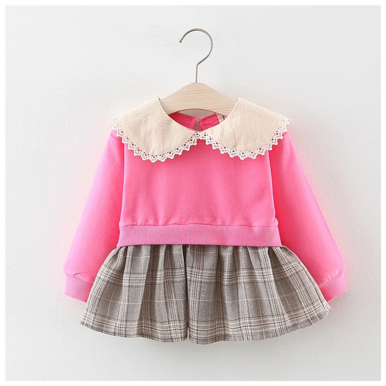 4 шт./лот) детская одежда платье для девочек клетчатые платья для маленьких девочек 072101
