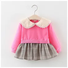 4 шт./лот) детская одежда платье для девочек клетчатые платья для маленьких девочек 072101