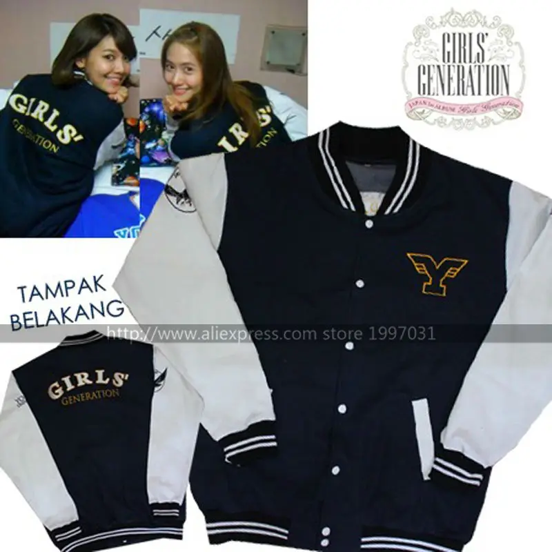 Бейсбольная куртка для девочек ПОКОЛЕНИЯ KPOP SNSD YONSEI YOONA YURI JESSICA SOOYOUNG TAEYEOM | Мужская