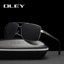 OLEY, квадратные мужские поляризованные солнцезащитные очки, оправа из нержавеющей стали, модные женские летние дорожные HD очки для вождения, антибликовые очки