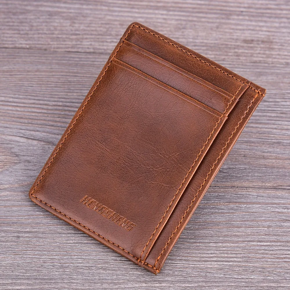 

Hot Sales New Brand MEN'S CARD HOLDER wallets Mini ID Holders Case for Credit cards Vintage retro slim pocket cover Small Bag