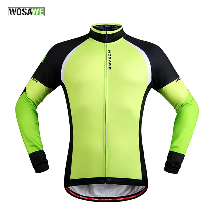 

WOSAWE Men Fleece Thermal Autumn Winter Cycling Jackets Windproof Bike Bicycle Long Sleeve Jersey Outdoor Sports Clothing