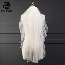 Горячие белый/слоновая кость простой край карандаш Слои Короткие Тюль фаты свадебные аксессуары фату Vestidos de Festa