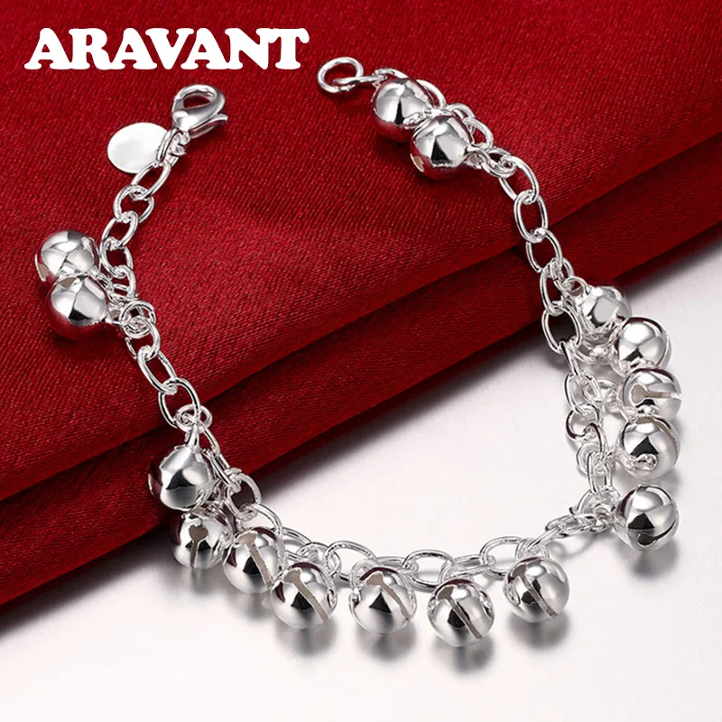 

925 Silver Jewelry Bracelet Fashion Jingle Pendants Bracelet Chains For Women Best Jewelry Gifts