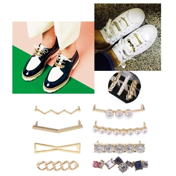 

New Arrive Shoelaces Clips Decorations Charms Faux Pearl Rhinestone Shoes Accessories Gifts
