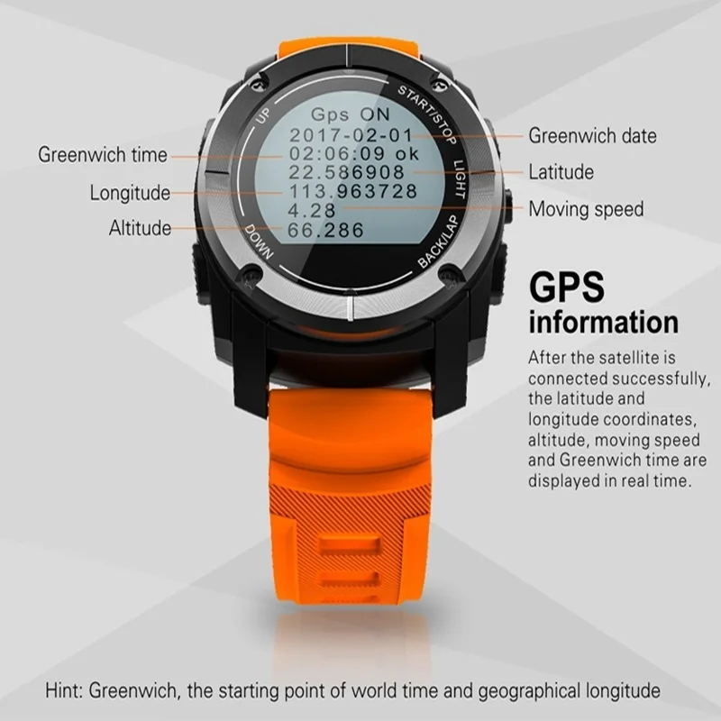 Smart Watch Sport G-sensor GPS Outdoor Heart Rate Monitor Smart Wristband for Android IOS Smart Phone