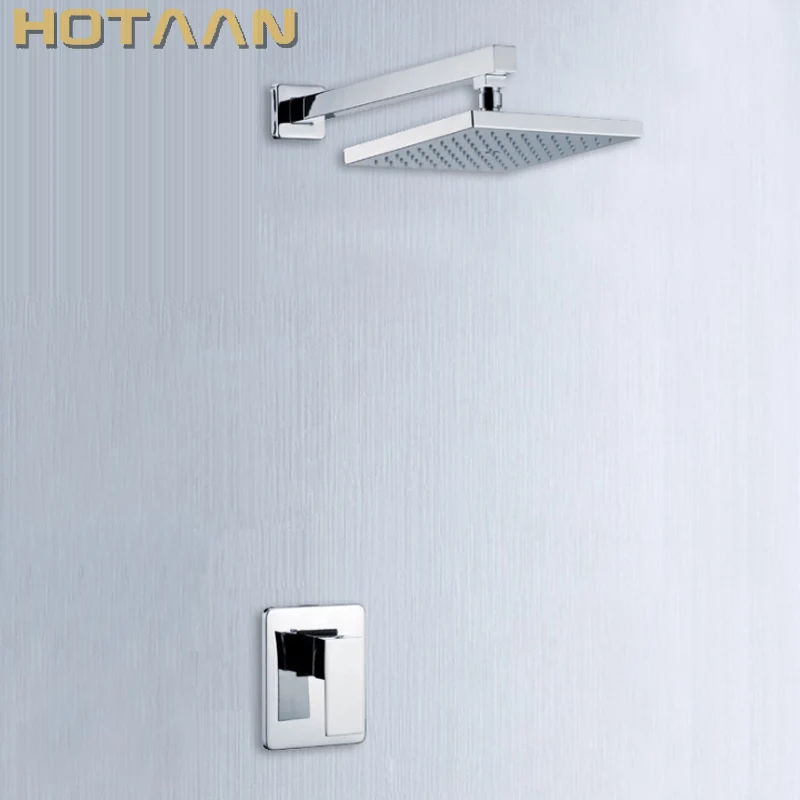 US $41.30 Brass Bathroom Shower Faucets Lanos Rain Shower Set Bath Mixer Wall Water Tap Torneira Chuveiro Banheiro Ducha Shower Hotels