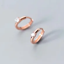 Four Claws Zircon Sterling Silver 925 Hoop Earrings For Women Sterling-silver-jewelry Simple Small Hoops Earring Fashion Gift Four Claws Zircon Sterling Silver 925 Hoop Earrings For Women Sterling-silver-jewelry Simple Small Hoops Earring Fashion Gift