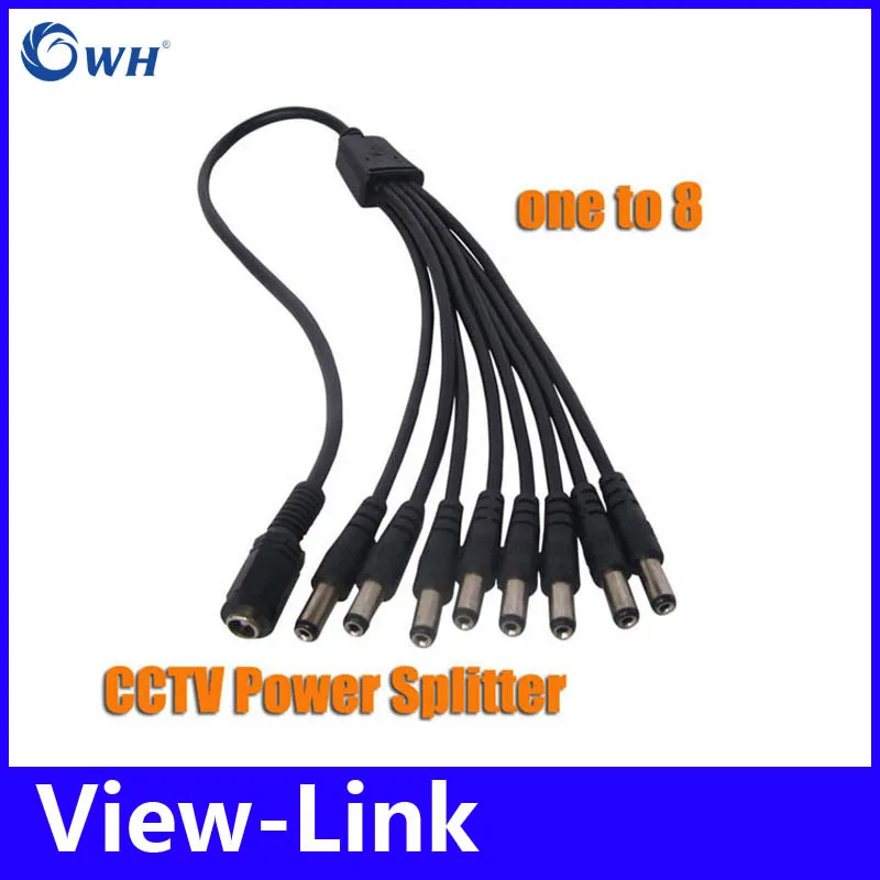 8 way Power Splitter Cable for CCTV System connected to Security Cameras Stable Performance 5PCS