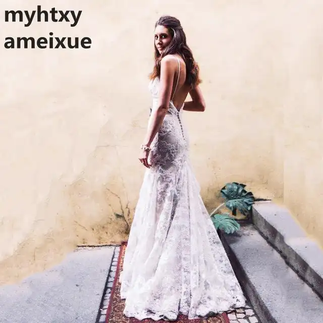 Vintage Mermaid Lace Wedding Dress 2018 Robe De Soiree Bridal
