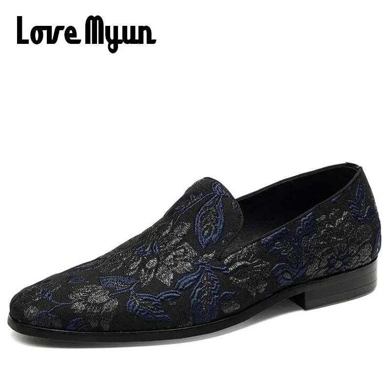 High Quality Brand Luxury Designer Men Embroidery Business Boat Flats leather Shoes Genuine Leather Loafers Driving Shoes II-77