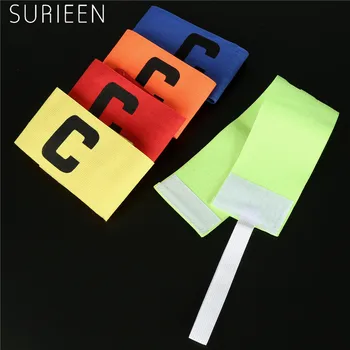 

SURIEEN 2PCS (1Pair) Football Soccer Adjustable Captain Armbands Flexible Player Bands Fluorescent Arm Band 5Colors Sports Nylon