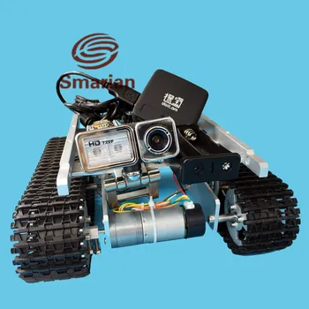 

Official smarian Video Monitor Robot Smart Tank Car Chassis Compatible with Arduino by Openwrt Router Wireless Control by APP R