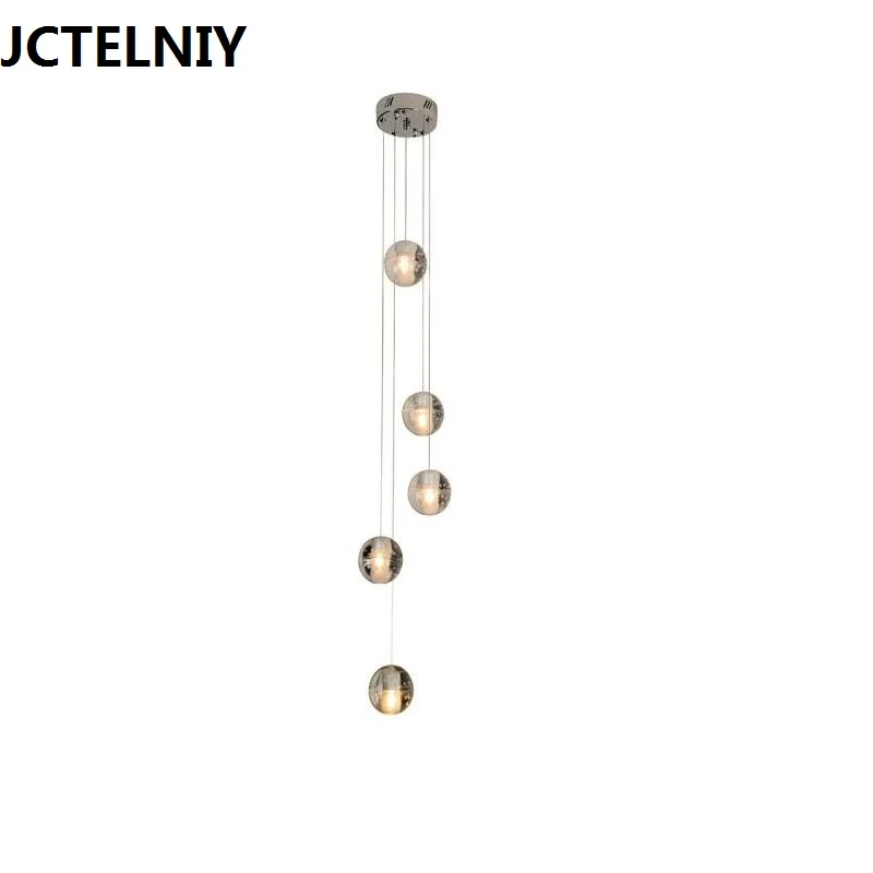 

LED Crystal entranceway pendant light stair air bubble lamp personality villa ball 1/5 lamps