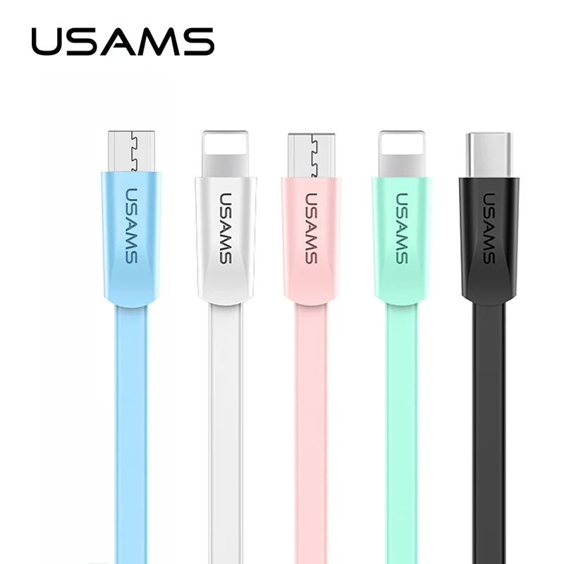 

USAMS USB Cable For iPhone Type C Microusb Charger Data Charging Charge Micro USB Cable For Android Mobile Phone Cables Cord