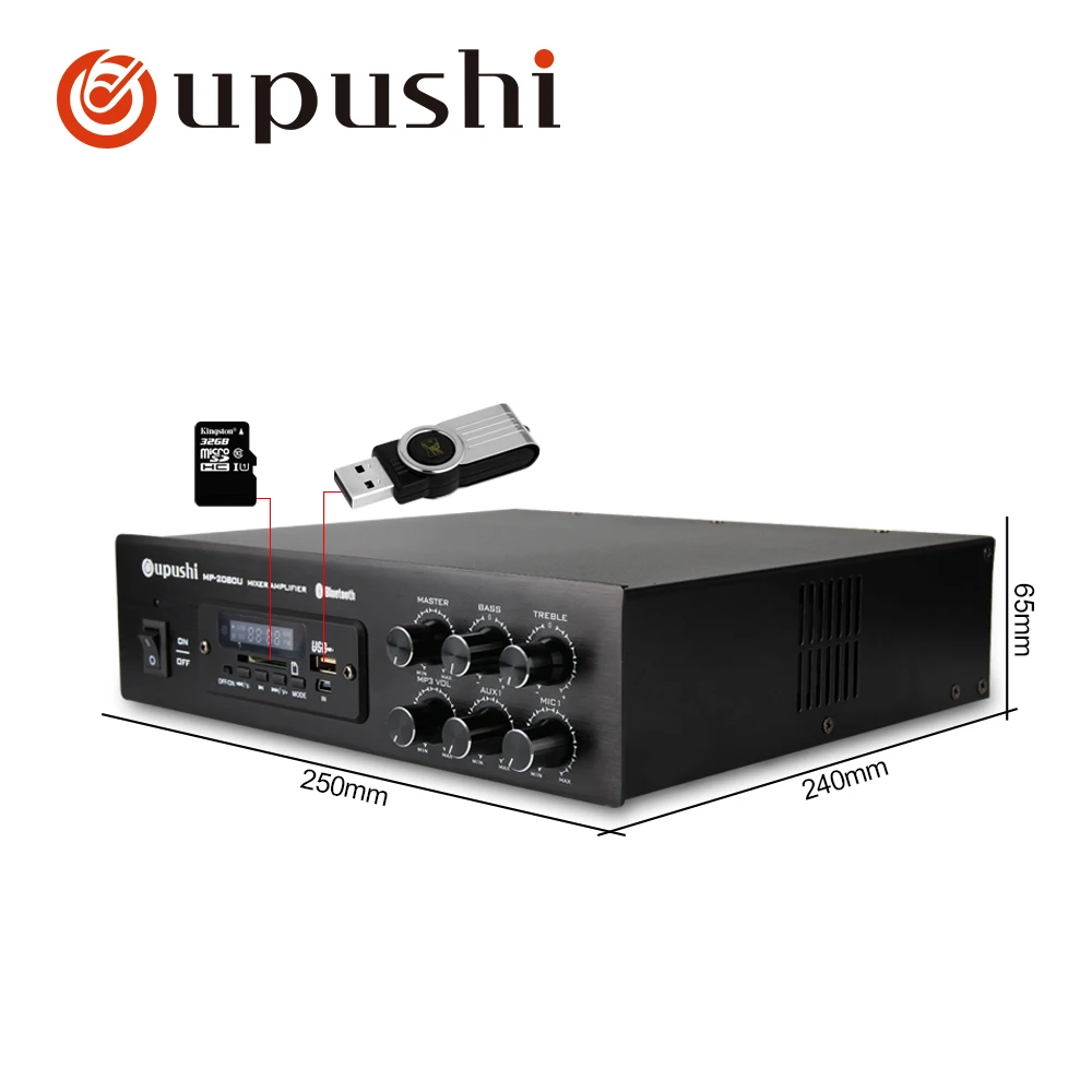Bluetooth усилитель Oupushi 60 Вт 80 мини aduio цифровой стереозвук с usb sd пультом