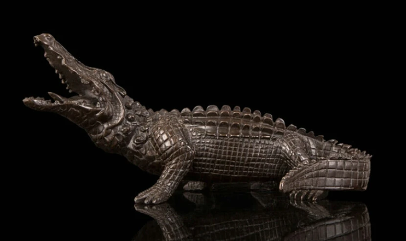 

Art Deco Sculpture Crocodile Bronze Statue R0712 (B0413)
