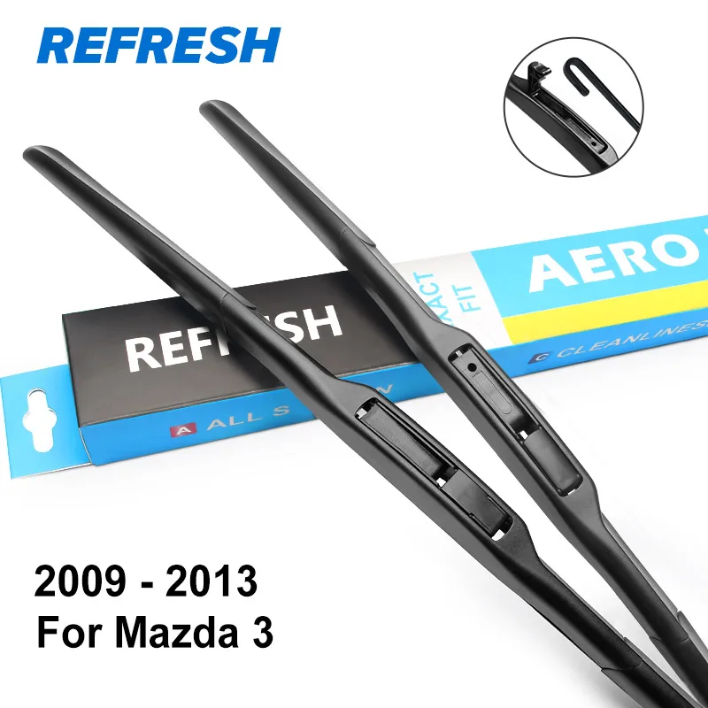 2009 - 2013 REFRESH Щетки стеклоочистителя для модели Mazda 3 Europe Fit Side Pin / Hook Arms Модельный год с 2003 по год - Цвет: 2009 - 2013